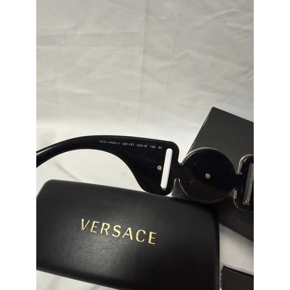 NWOT VERSACE VE4425U BLACK & GOLD MEDUSA SUNGLASSES - Picture 5 of 8
